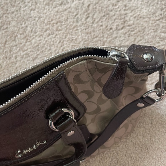 coach brown satchel tote crossbody shoulder bag - Picture 8 of 17